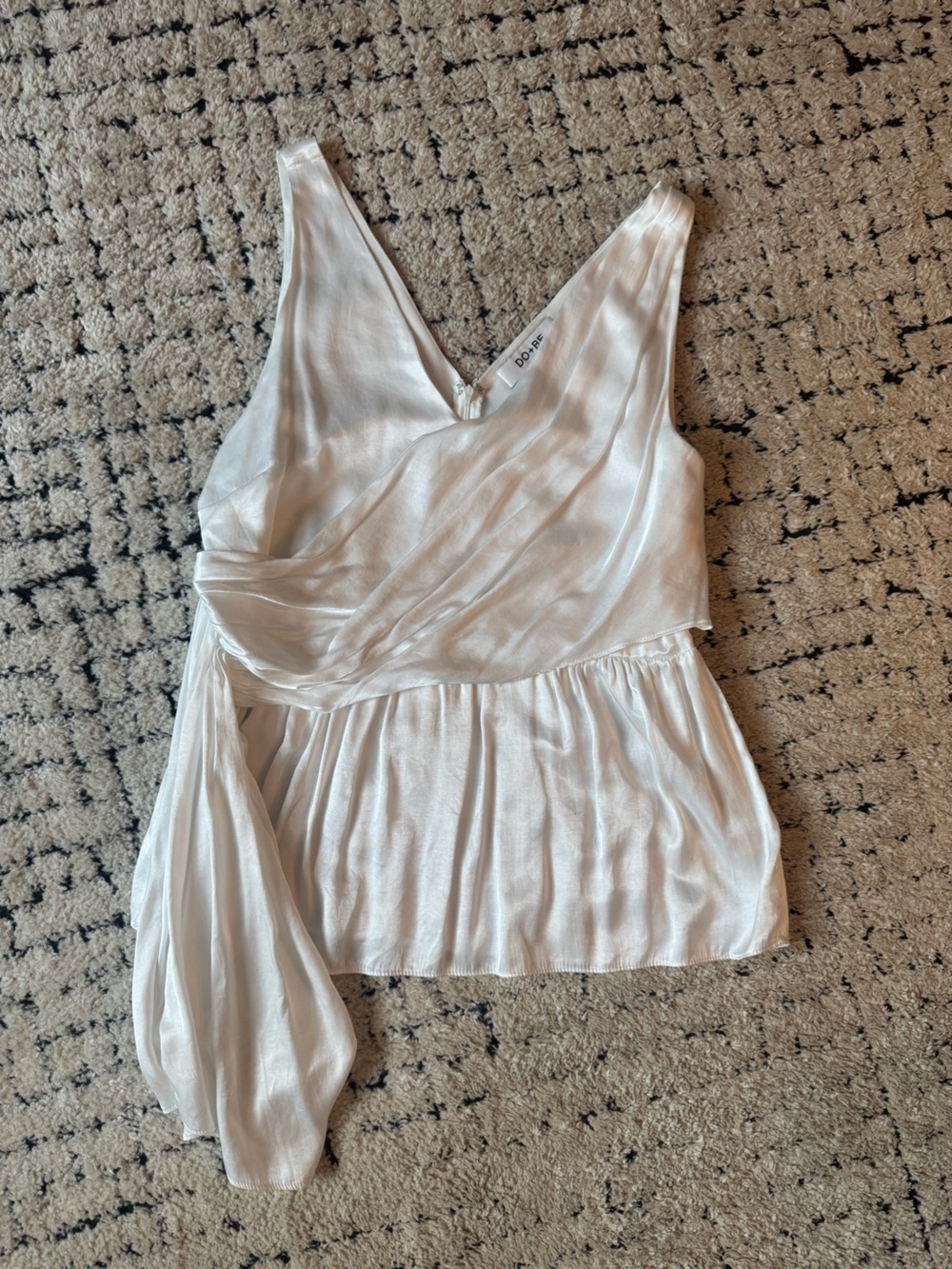 DO+BE Ivory Satin Wrap Chemise top